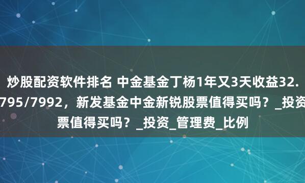 炒股配资软件排名 中金基金丁杨1年又3天收益32.58%同类排名795/7992，新发基金中金新锐股票值得买吗？_投资_管理费_比例